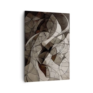 Impression sur toile - Image sur toile - Motif abstrait dans des tons marron et terreux - 50x70cm - Circulation des couleurs de la terre - Décoration murale moderne pour le salon et la chambre ARTTOR