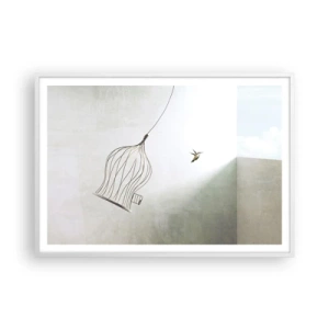 Affiche dans un cadre blanc - Poster - Dans son élément - 100x70 cm