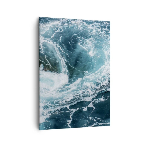 Impression sur toile - Image sur toile - Tourbillon océanique dynamique - 50x70cm - La porte vers le centre de la Terre - Décoration murale moderne pour le salon et la chambre ARTTOR