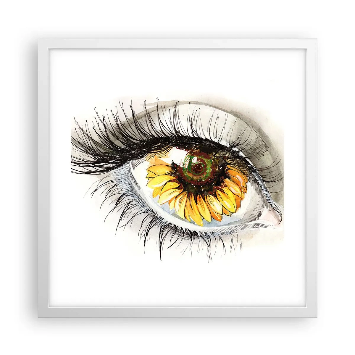 Affiche dans un cadre blanc - Poster - Un look aussi chaud que l'été - 40x40 cm