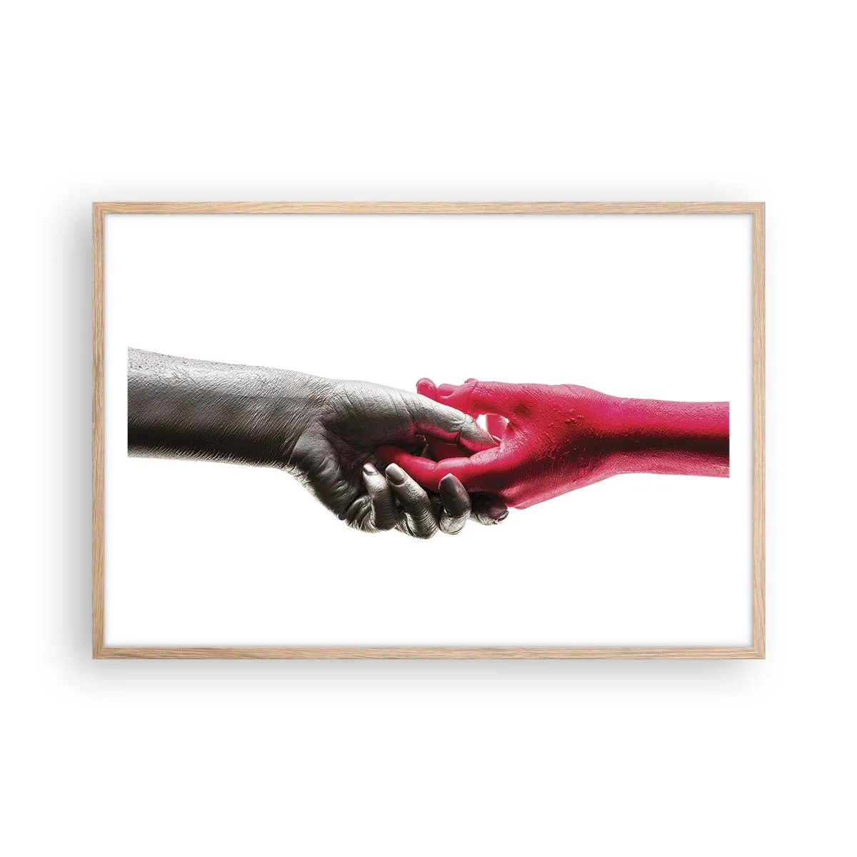 Affiche dans un chêne clair - Poster - Ensemble, bien que différents - 91x61 cm