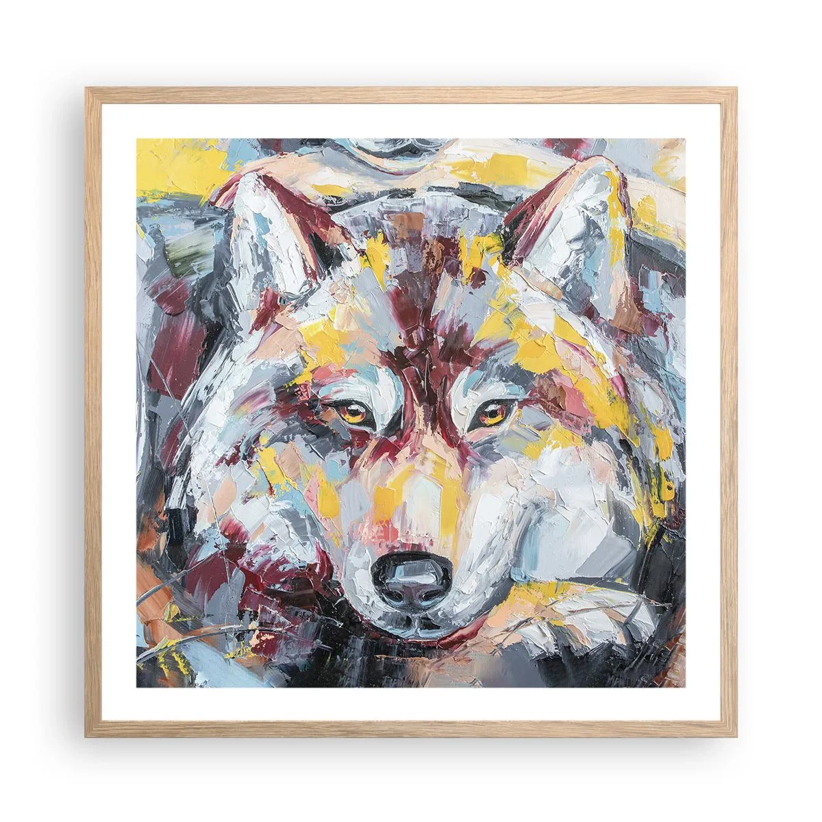 Affiche dans un chêne clair - Poster - En paix au milieu des siens - 60x60 cm