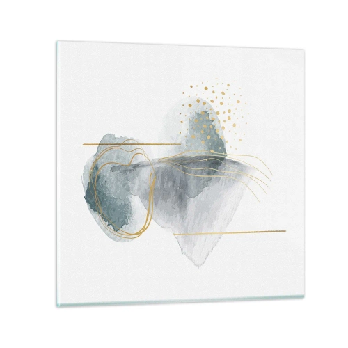 Impression sur verre - Image sur verre - À propos de la relation entre le gris et l'or - 60x60 cm