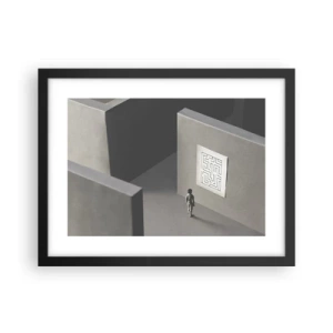 Affiche dans un cadre noir - Poster - Mais où suis-je? - 40x30 cm