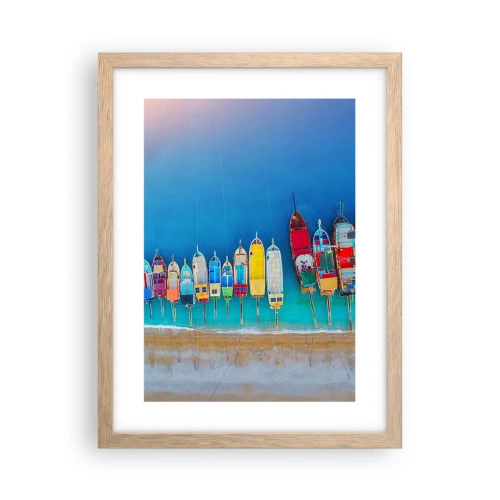 Affiche dans un chêne clair - Poster - Une vue à vol d'oiseau - 30x40 cm