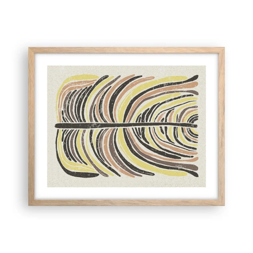 Affiche dans un chêne clair - Poster - Abstraction pleine de vie - 50x40 cm