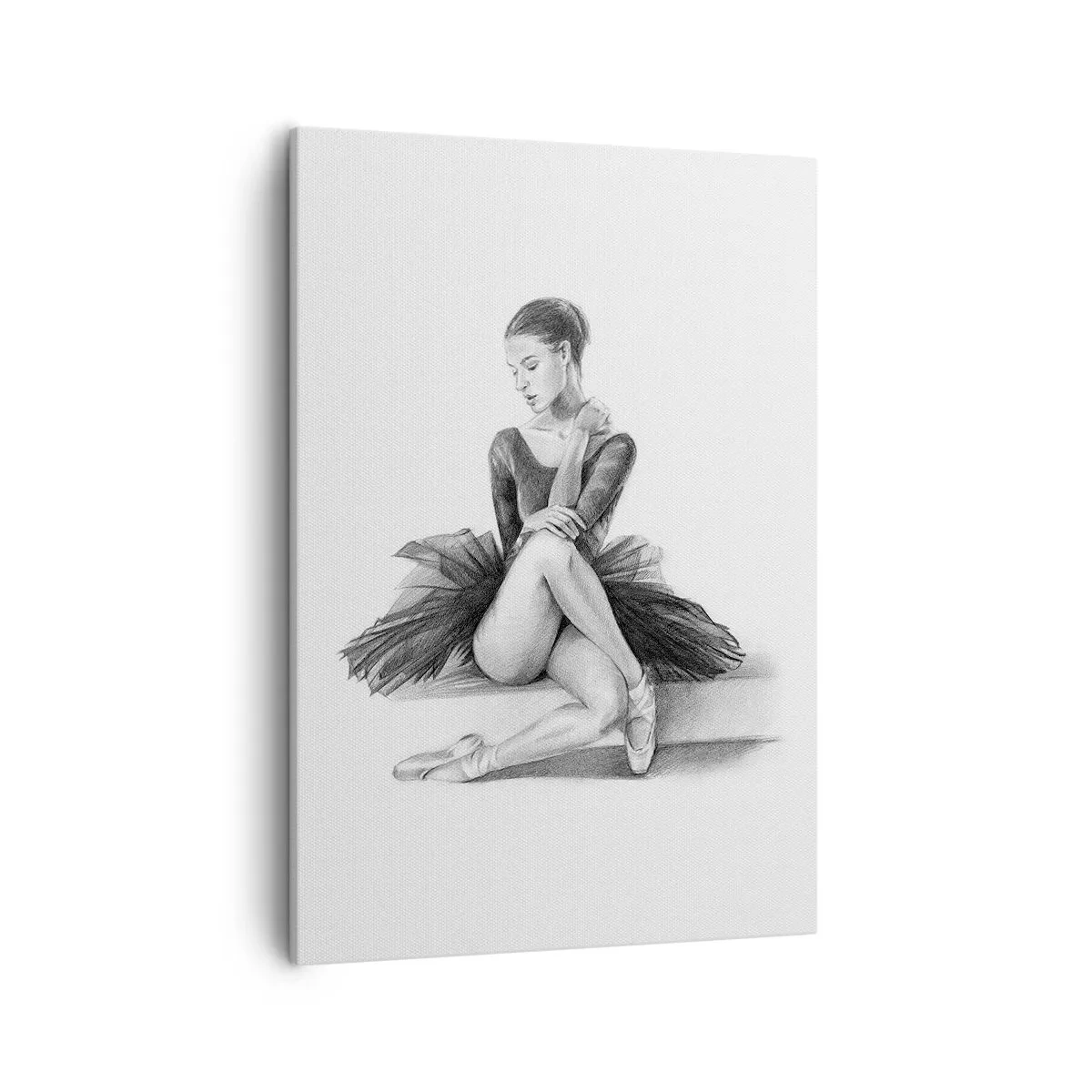 Impression sur toile - Image sur toile - Un croquis d'une ballerine dans un style subtil et classique - 50x70cm - Envoutée par la danse - Décoration murale moderne pour le salon et la chambre ARTTOR