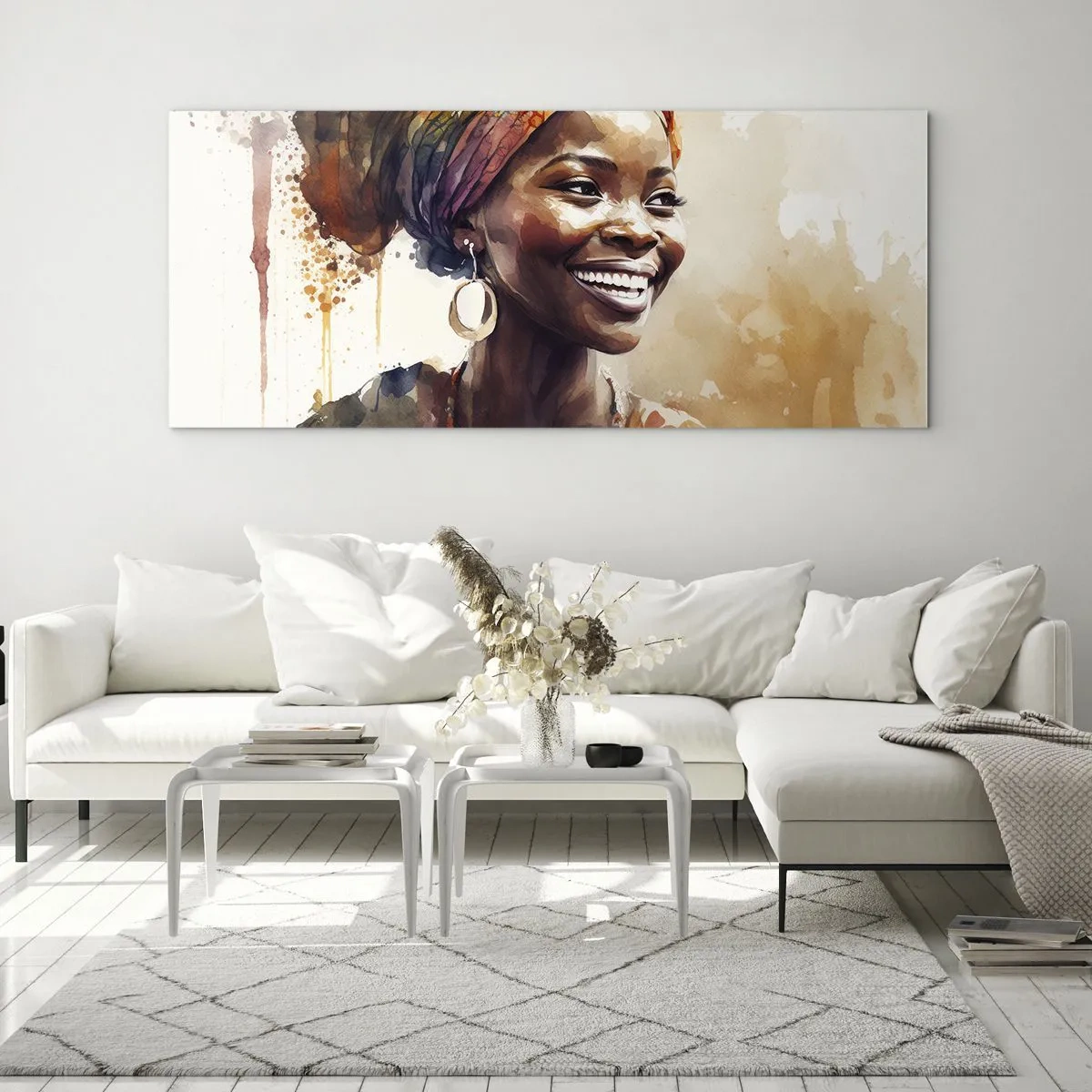 Impression sur verre - Image sur verre - reine africaine - 100x40 cm