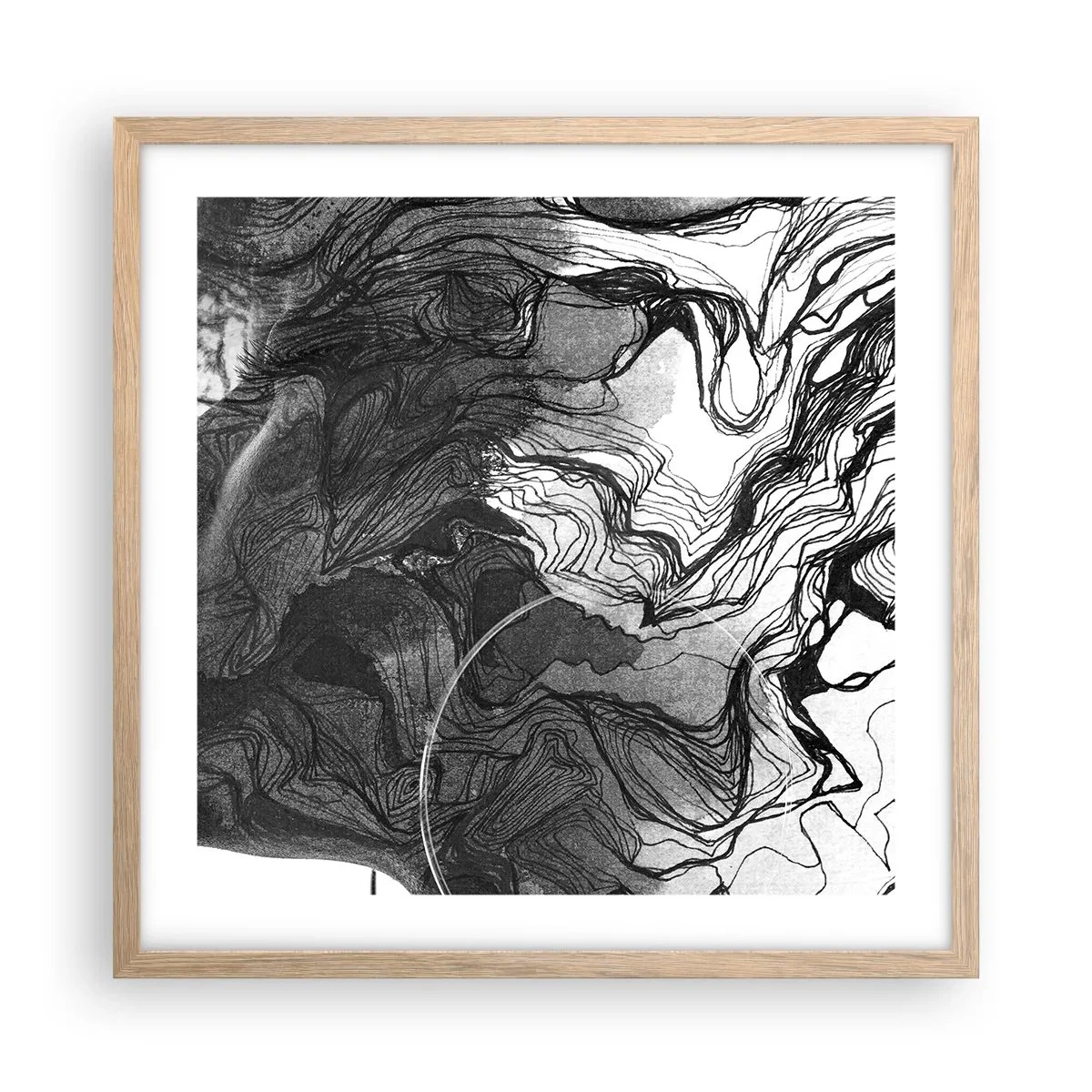 Affiche dans un chêne clair - Poster - Emmêlé dans les rêves - 50x50 cm
