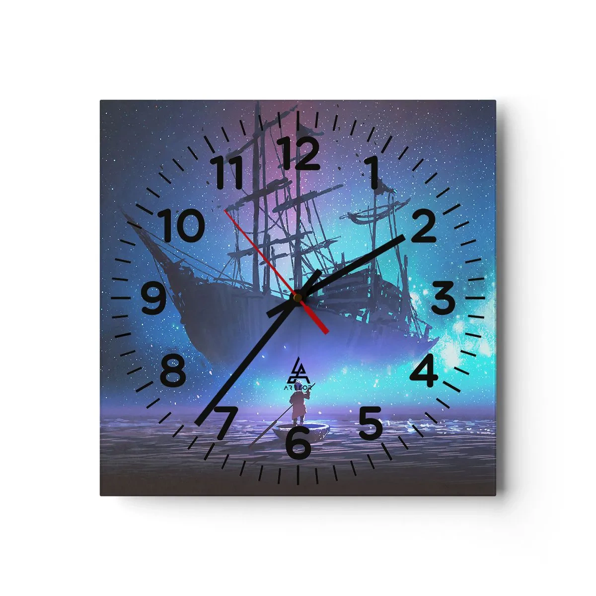 Horloge murale - Pendule murale - A la rencontre du mythe de la mer - 30x30 cm