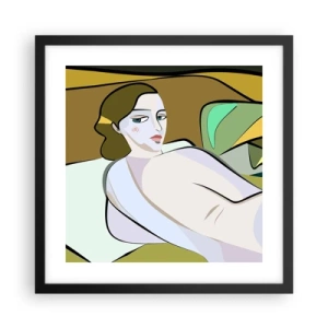 Affiche dans un cadre noir - Poster - Portrait intime - 40x40 cm