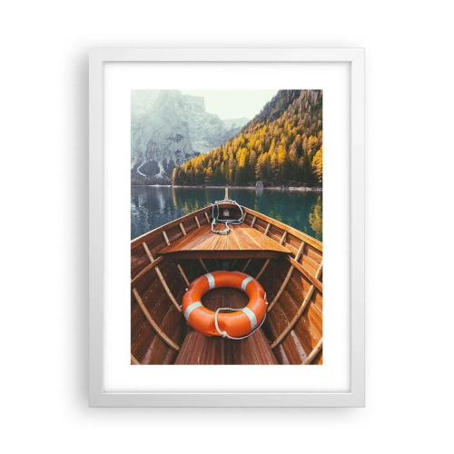Affiche dans un cadre blanc - Poster - Escapade en montagne - 30x40 cm