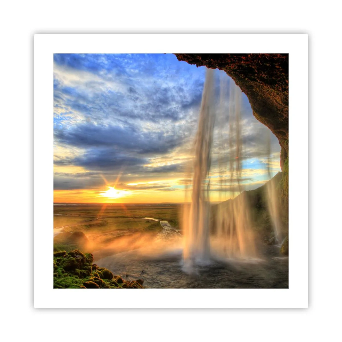 Affiche - Poster - Le monde derrière un voile de gouttes - 50x50 cm