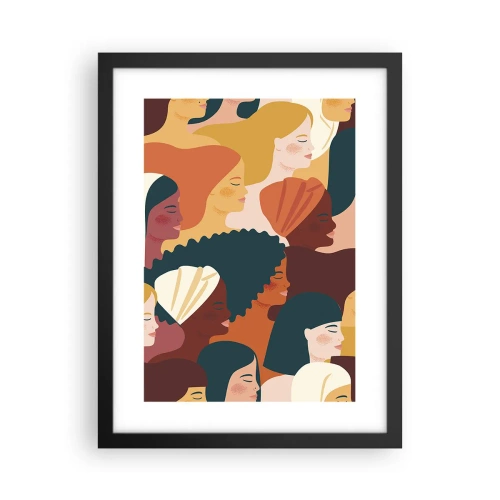 Affiche dans un cadre noir - Poster - Uniquement la féminité - 30x40 cm