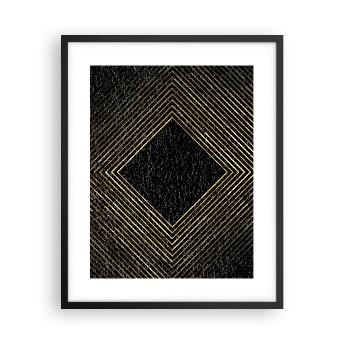 Affiche dans un cadre noir - Poster - Géométrie dans un style glamour - 40x50 cm