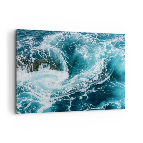 Impression sur toile - Image sur toile - Tourbillon océanique dynamique - 120x80cm - La porte vers le centre de la Terre - Décoration murale moderne pour le salon et la chambre ARTTOR