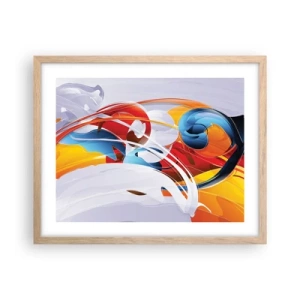 Affiche dans un chêne clair - Poster - La danse des éléments - 50x40 cm