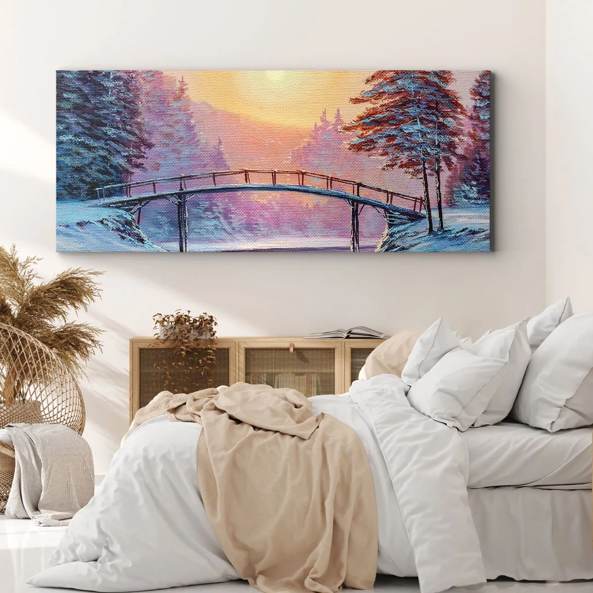 Impression sur toile - Image sur toile - Quatre saisons - hiver - 100x40 cm