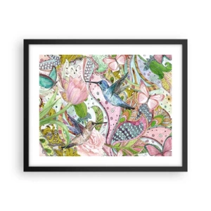 Affiche dans un cadre noir - Poster - Empêtré dans les vignes - 50x40 cm