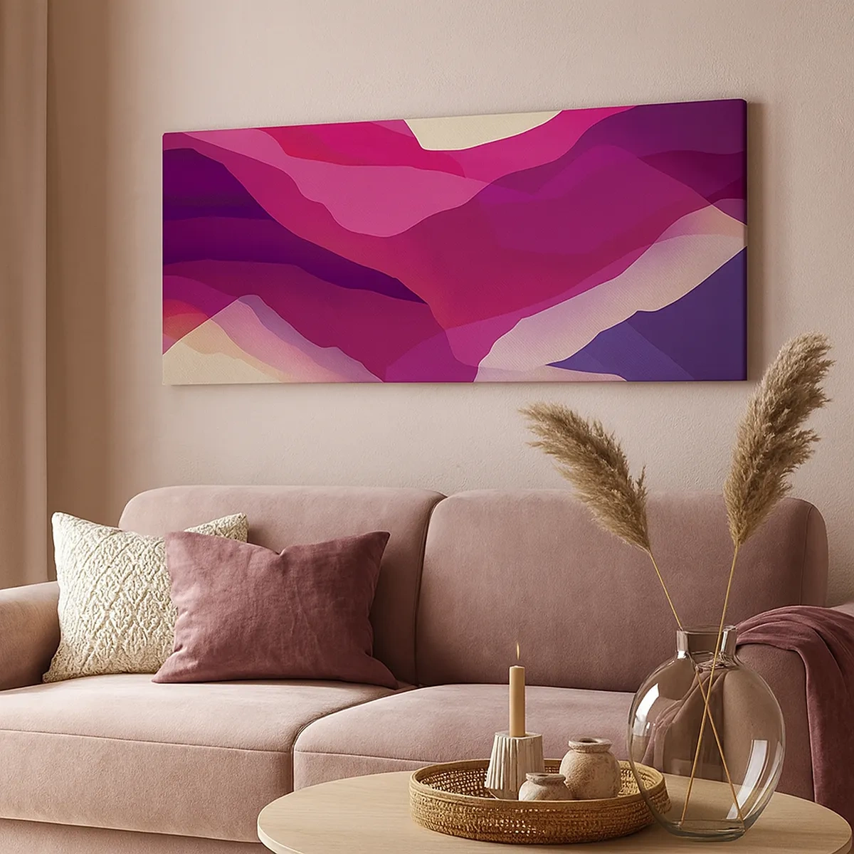 Impression sur toile - Image sur toile - Vagues pourpre - 30x30 cm