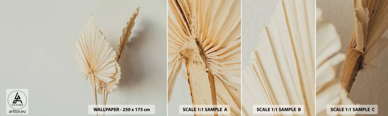 Échantillon De Papier Peint Standard Eco - Quand tu dois t’apaiser - Brillant, Minimalisme, Feuille - 100x30 cm