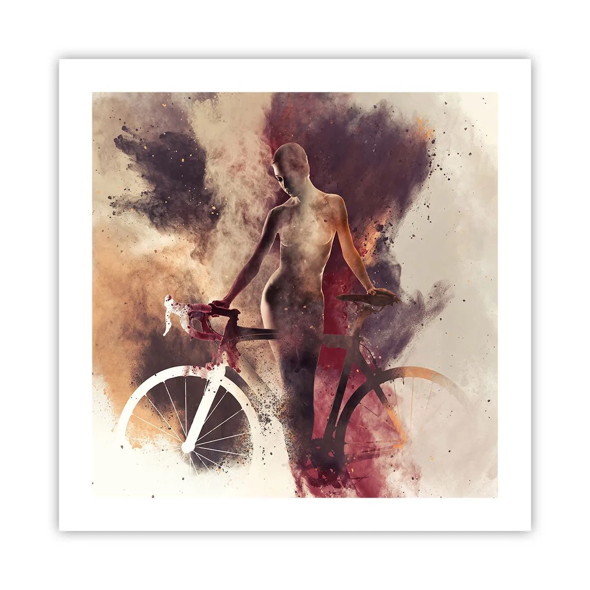 Affiche - Poster - Une âme de vélo aux formes marbrées - 50x50 cm