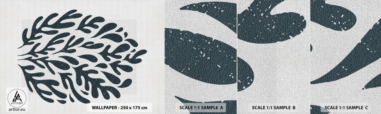 Échantillon de Papier Peint Premium Canvas - Formes de la nature - Bohème, Minimaliste, Moderne - 100x30 cm