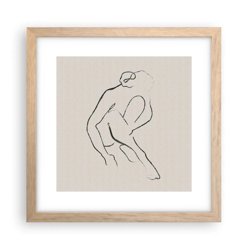 Affiche dans un chêne clair - Poster - Croquis intime - 30x30 cm