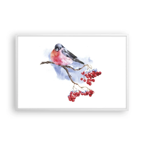 Affiche dans un cadre blanc - Poster - L'hiver en couleurs - 91x61 cm