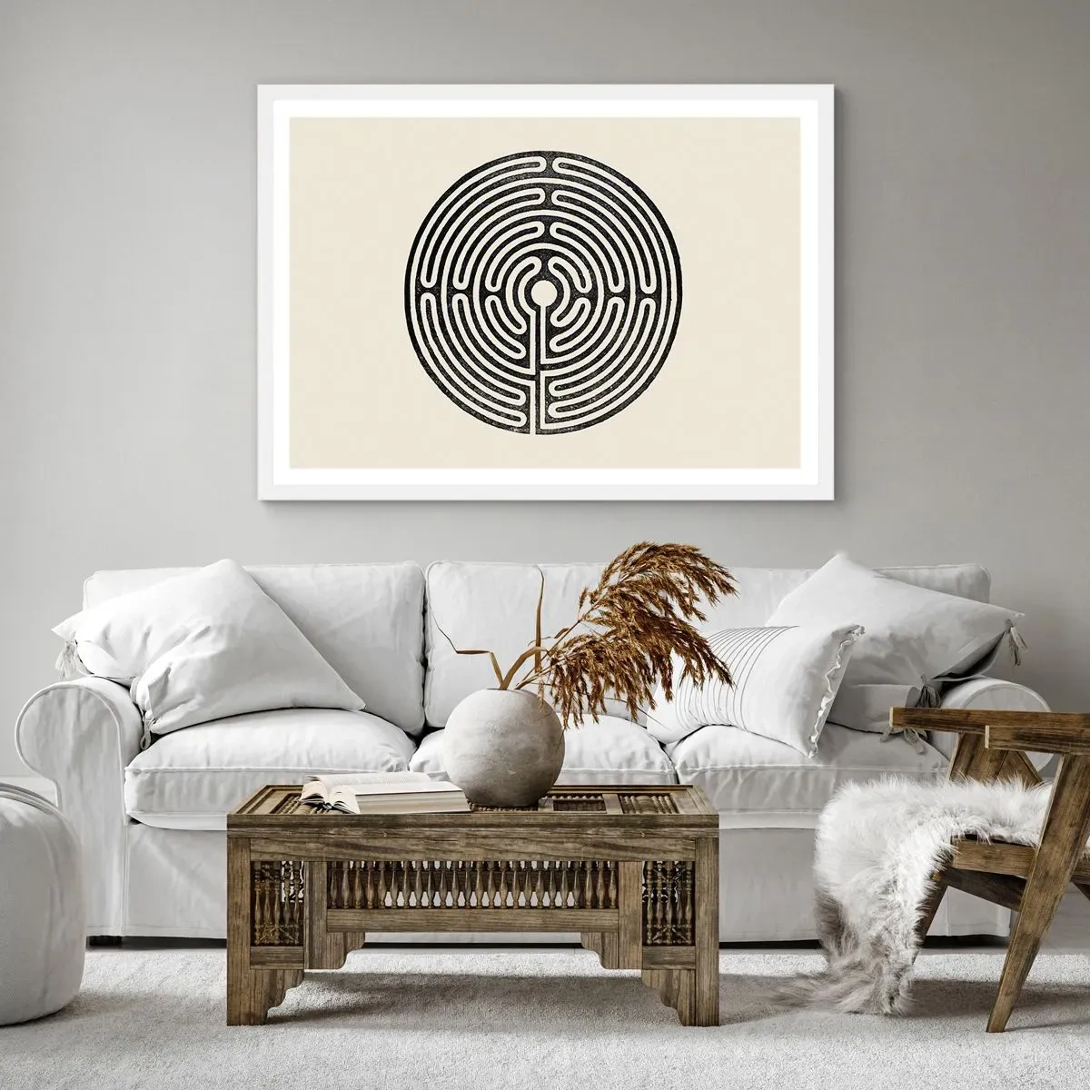 Affiche dans un cadre blanc - Poster - Ordre mystérieux - 50x40 cm