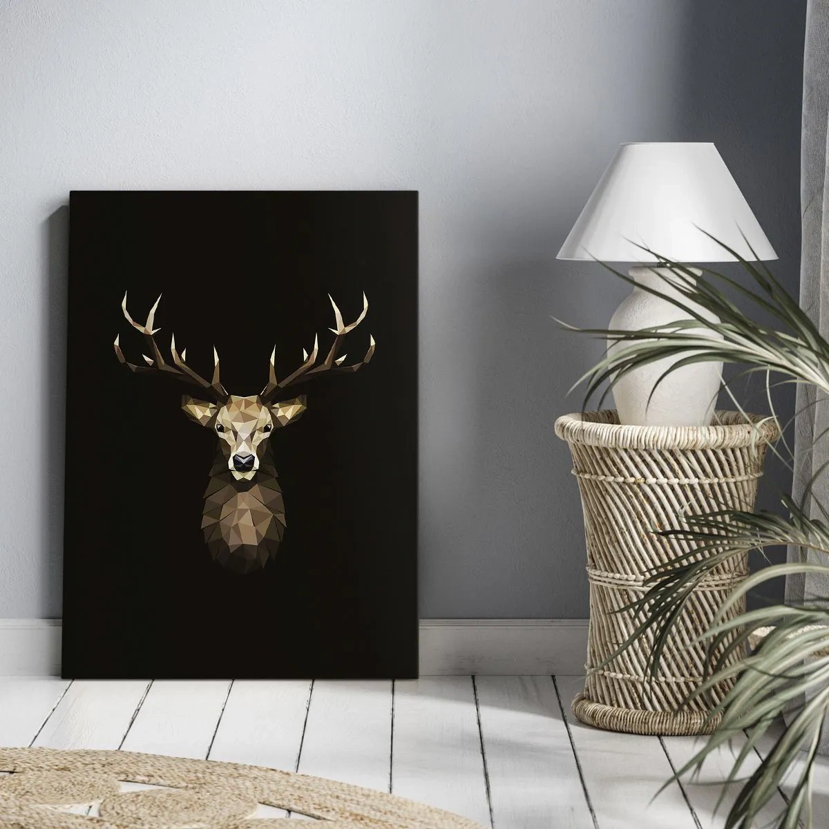 Impression sur toile - Image sur toile - Cerf cubique - 55x100 cm
