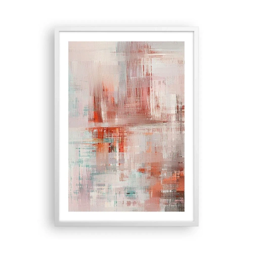 Affiche dans un cadre blanc - Poster - Brumeux. Mais rose - 50x70 cm
