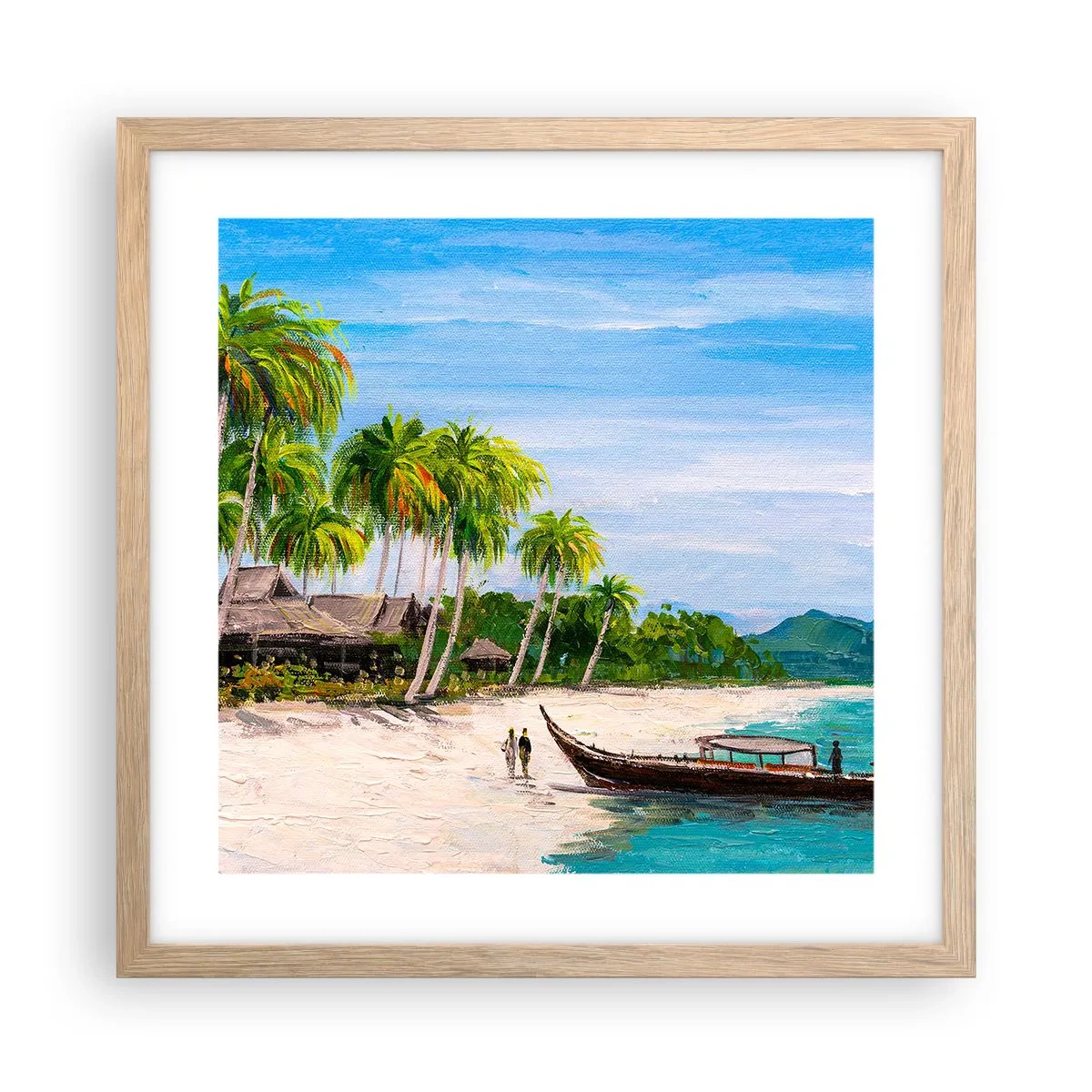 Affiche dans un chêne clair - Poster - Rêve exotique - 40x40 cm