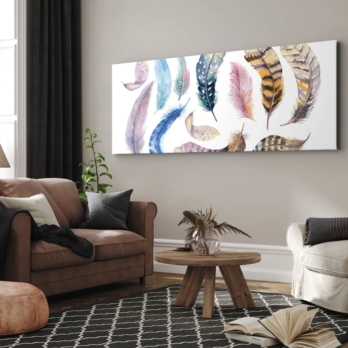 Impression sur toile - Image sur toile - Léger, bariolé et multicolore - 100x40 cm