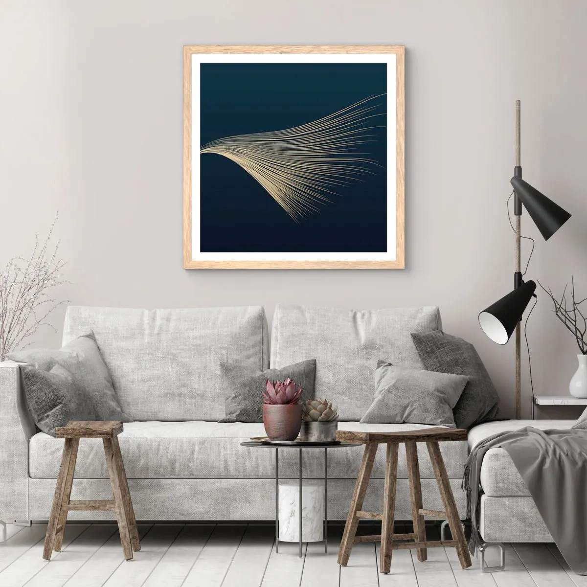 Affiche dans un chêne clair - Poster - Comme les cheveux d'un ange - 30x30 cm