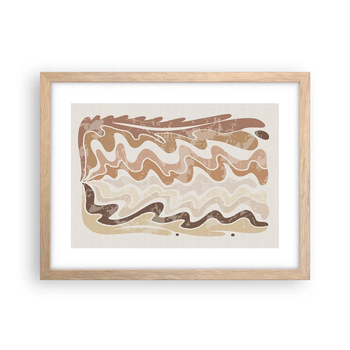 Affiche dans un chêne clair - Poster - Bonne énergie – bonnes émotions - 40x30 cm