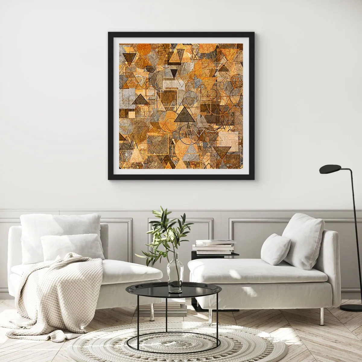 Affiche dans un cadre noir - Poster - Le monde en forme - 50x50 cm