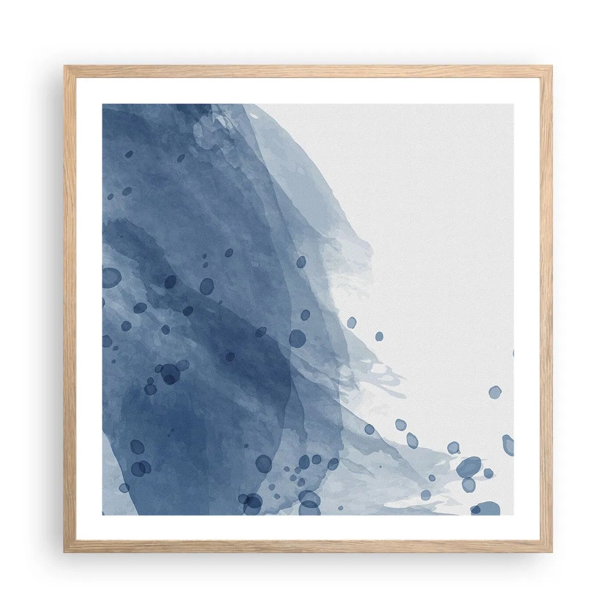 Affiche dans un chêne clair - Poster - Tulle bleu - 60x60 cm