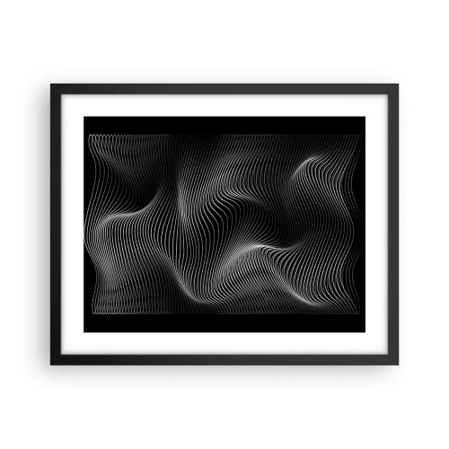 Affiche dans un cadre noir - Poster - Danse de lumière dans l'espace - 50x40 cm