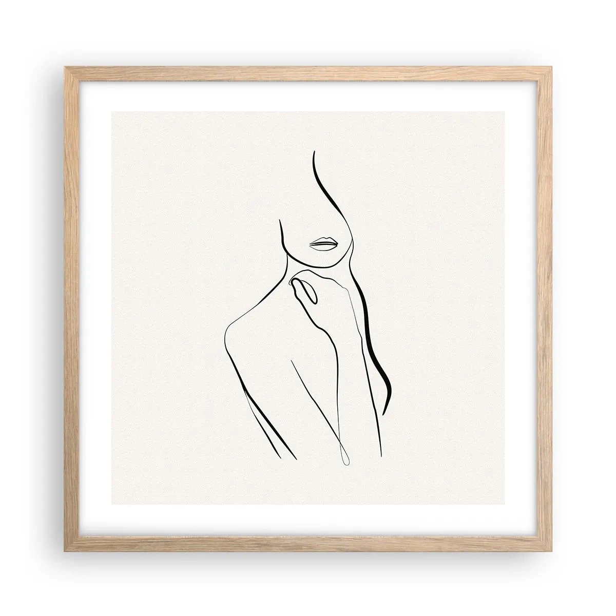 Affiche dans un chêne clair - Poster - Vague de mélancolie - 50x50 cm