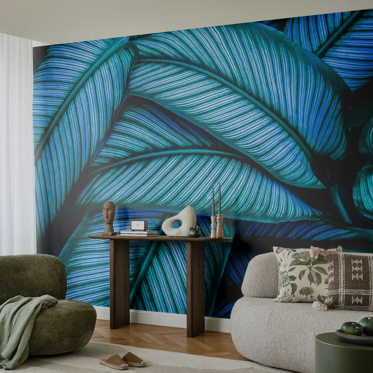 Papier Peint Photo Premium Canvas - Lignes de vie - Feuilles, Botanique, Plantes - 250x175 cm
