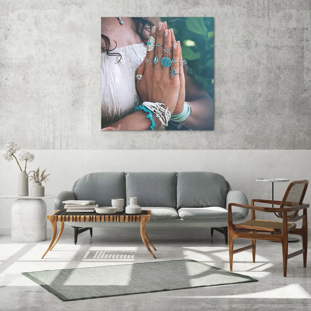 Impression sur verre - Image sur verre - Bienvenue au centre du bien-être - 70x70 cm