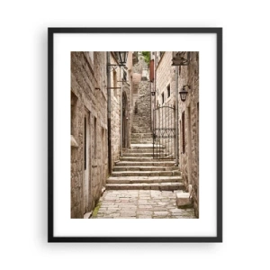 Affiche dans un cadre noir - Poster - Une vieille ruelle magique - 40x50 cm