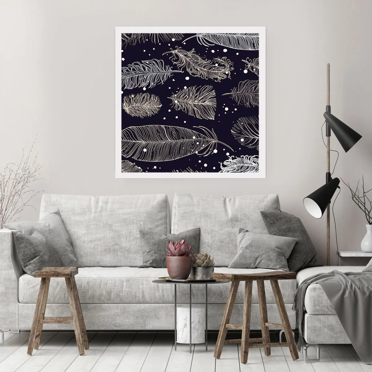 Affiche - Poster - Toile de plumes - 40x40 cm