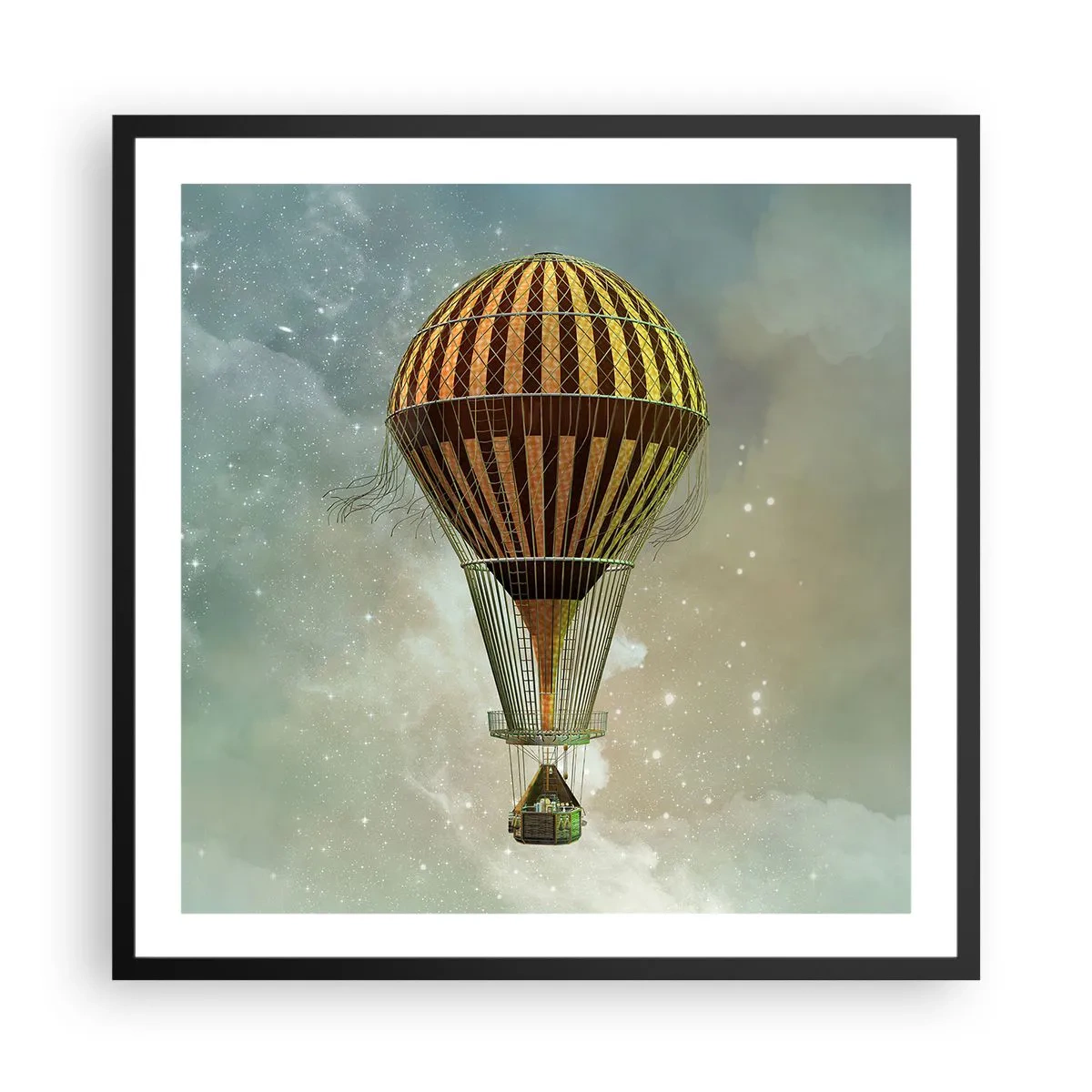 Affiche dans un cadre noir - Poster - Vols pionniers - 60x60 cm