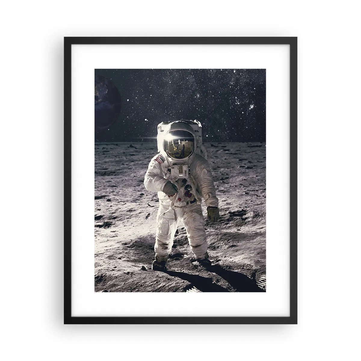 Affiche dans un cadre noir - Poster - Salutations de la lune - 40x50 cm