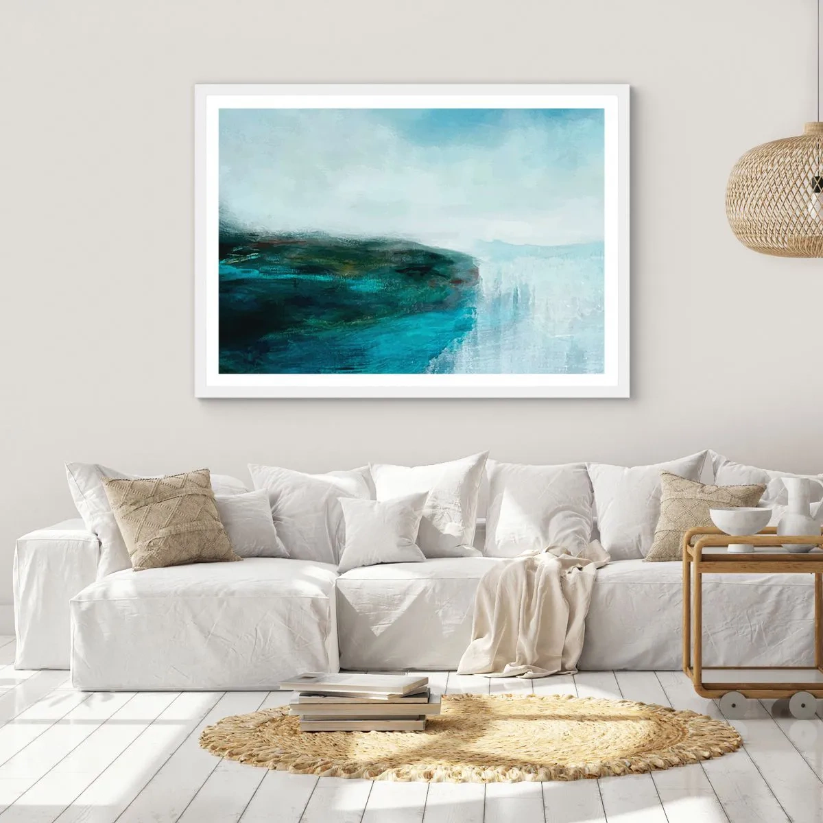 Affiche dans un cadre blanc - Poster - Abstraction nautique - 70x50 cm