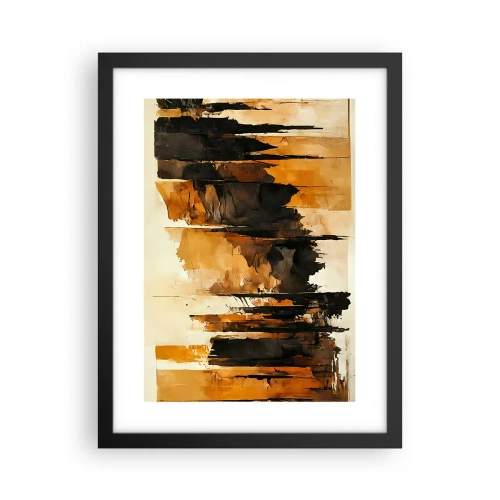 Affiche dans un cadre noir - Poster - Harmonie de noir et d'or - 30x40 cm