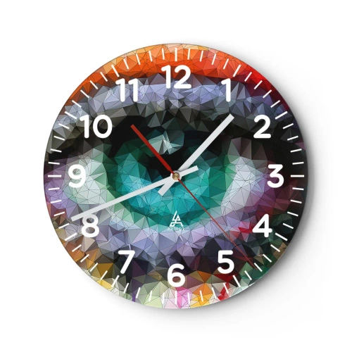 Horloge murale - Pendule murale - Lueur cristalline des yeux - 30x30 cm