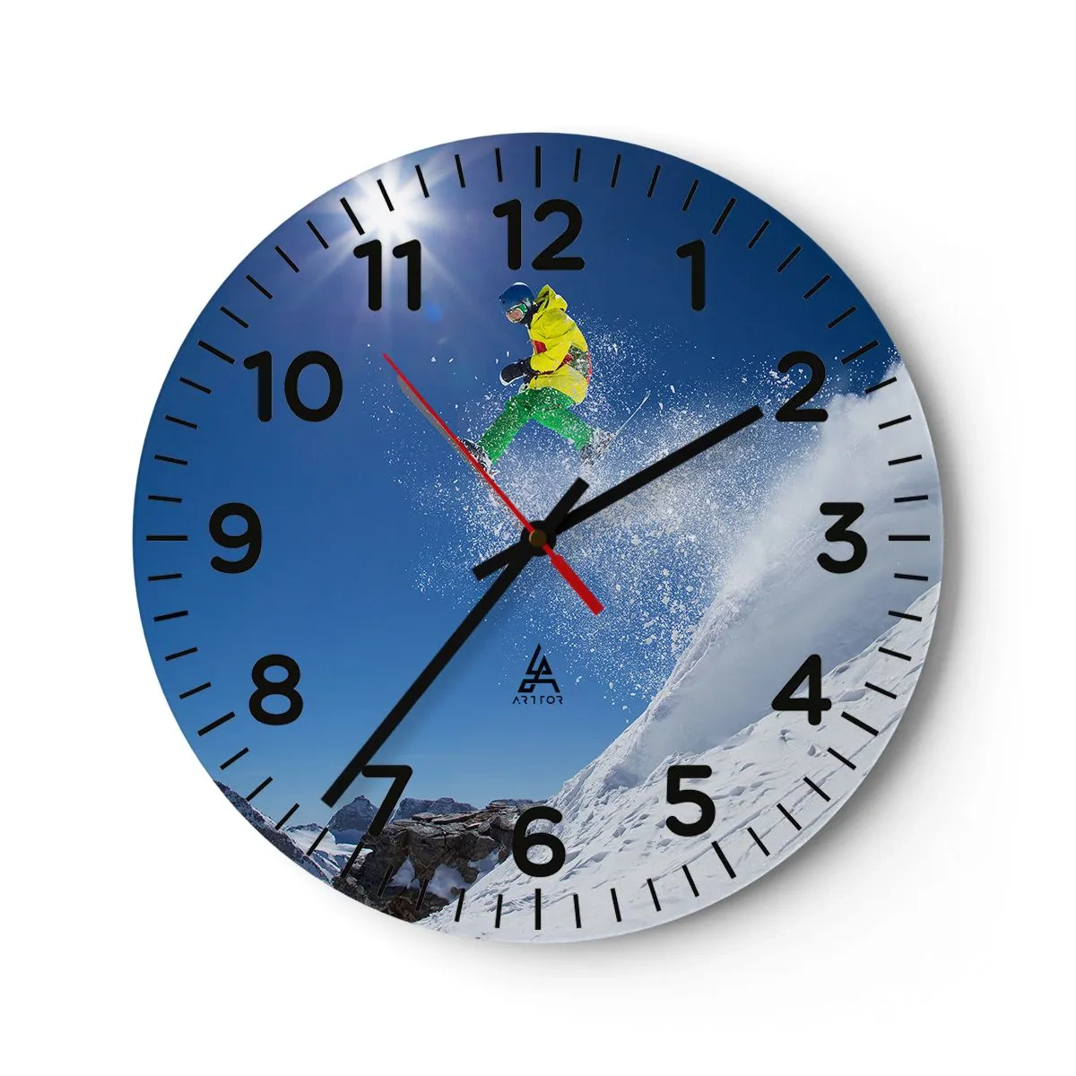 Horloge murale - Pendule murale - Danse avec les montagnes - 40x40 cm